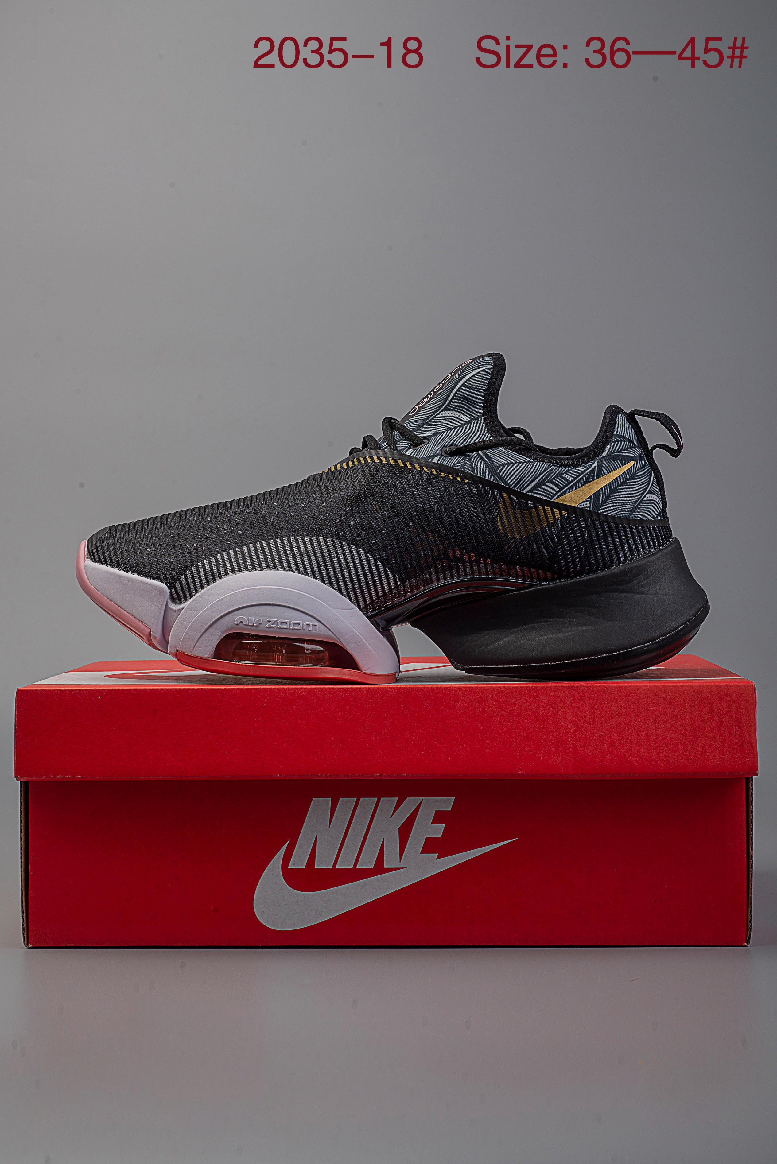 Women Nike AIR ZOOM SUPERREP Black Gold Shoes